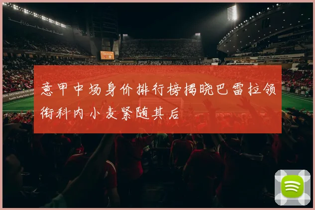 意甲中场身价排行榜揭晓巴雷拉领衔科内小麦紧随其后